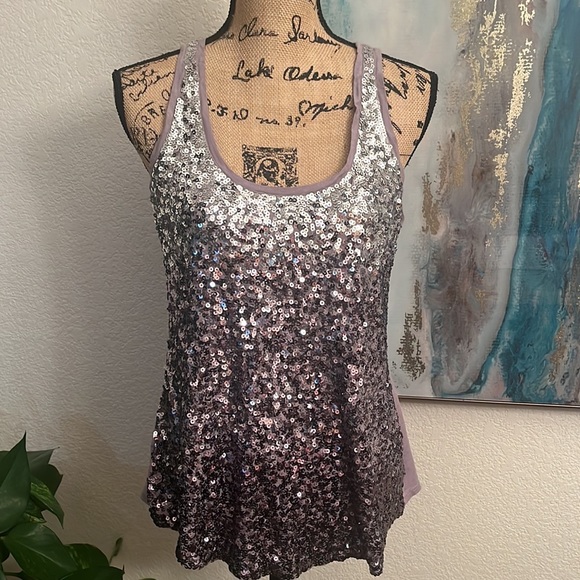 Express Top
Silver sequence ombre 
Size M
Excellent condition 
#266A - Picture 2 of 8